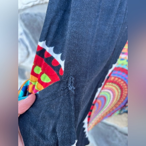 Parsley & Sage Sleeveless Waterfall Cardigan Size M Bright Colorful Art To Wear - Picture 7 of 8